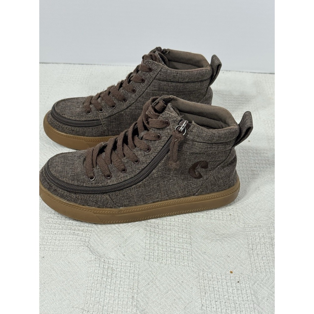Billy Footwear Kids Sneaker Dark Brown Zip Up Slide On Shoes Size 3